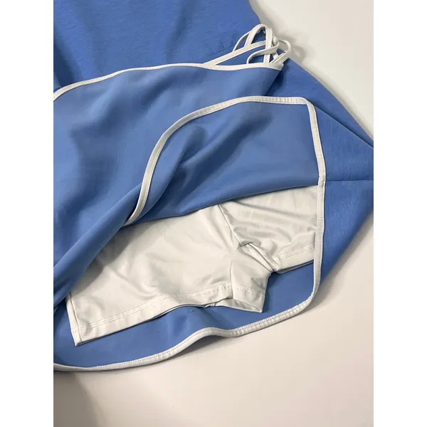 Zenana Blue Athletic Tennis Dress Built-In Shorts Sleeveless Mini Dress Small - Image 7