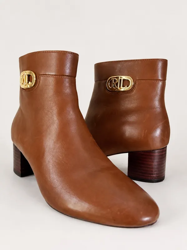 Ralph Lauren Lauren tan leather ankle boots - Image 4