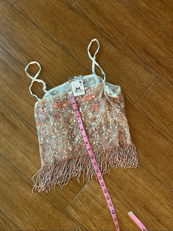 Free People Juliet Beaded Tank- size Medium - Image 8