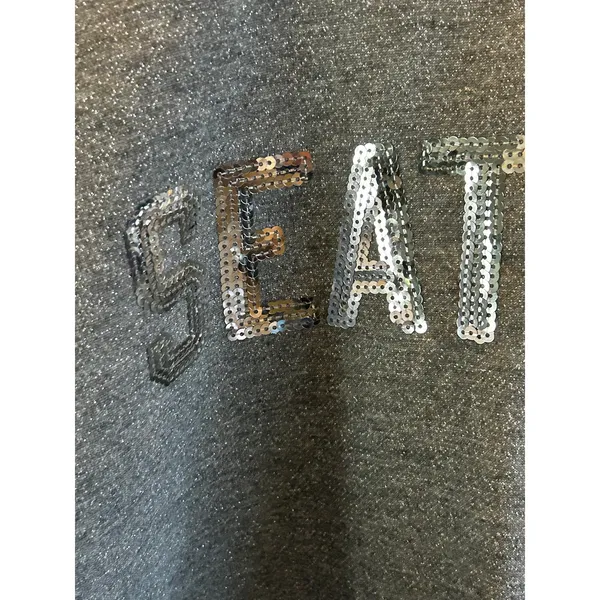 Seattle Kraken hockey grey silver sequins sweatshirt Medium - Image 9