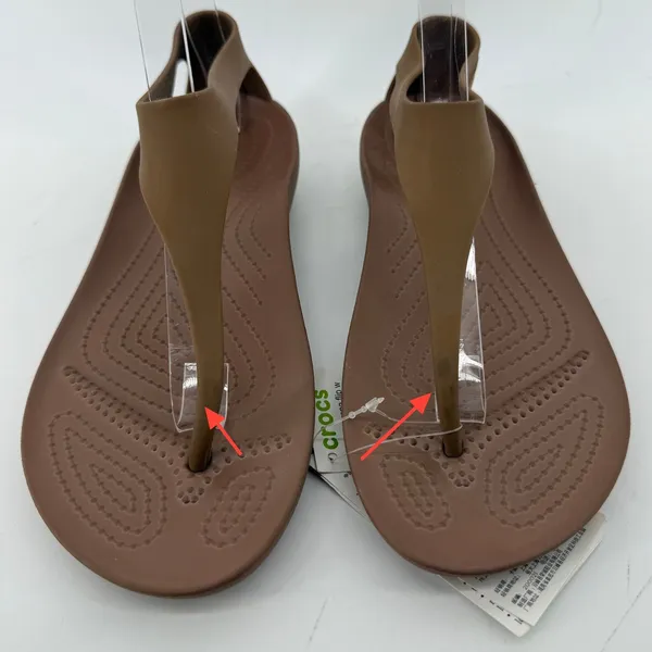 Crocs Serena Flip Sandal Brown Women 6 Slingback Thong Casual Wedge Slip On New - Image 3