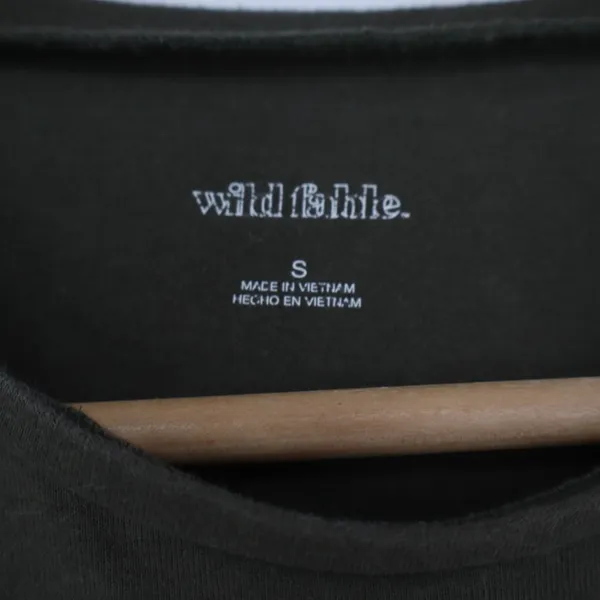 Wild Fable T-Shirt Womens S Olive Green Short Sleeve Cropped Stretch Excellent - Image 2