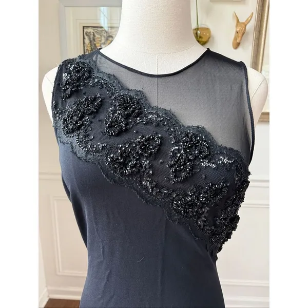 Rimini by Shaw Stretchy Black Sleeveless Column Dress Formal Gown Black 8 - Image 3