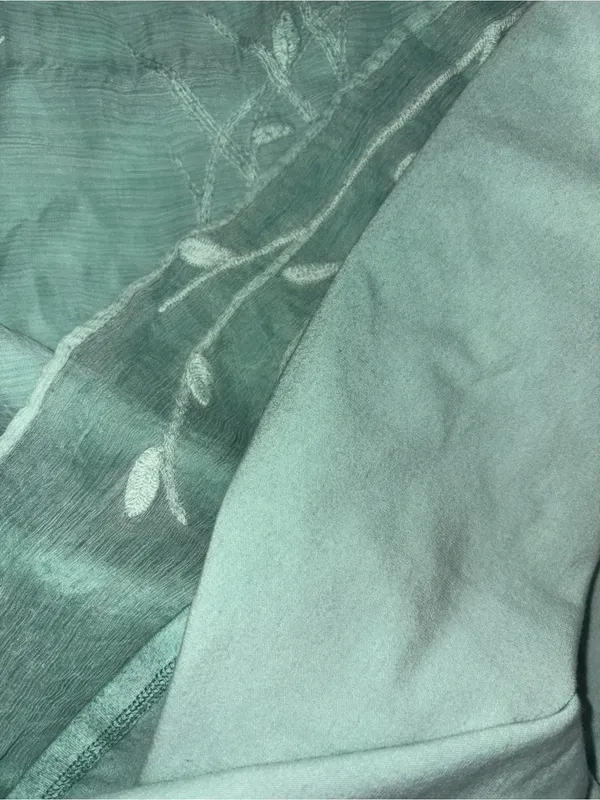 Soft Surroundings Mint Green Embroidered Short-Sleeve Dress - Image 4