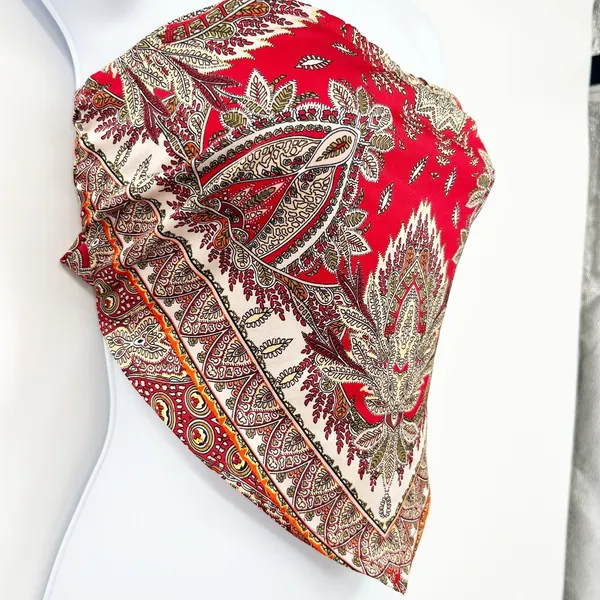 NWT Cotton Candy LA Womens Red Paisley Boho Festival Bandana Scarf Tube Top XS/S - Image 3