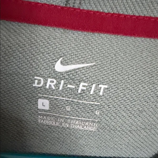 Nike Grey Hoodie with Pink Accents and Maroon Drawstrings - Image 2