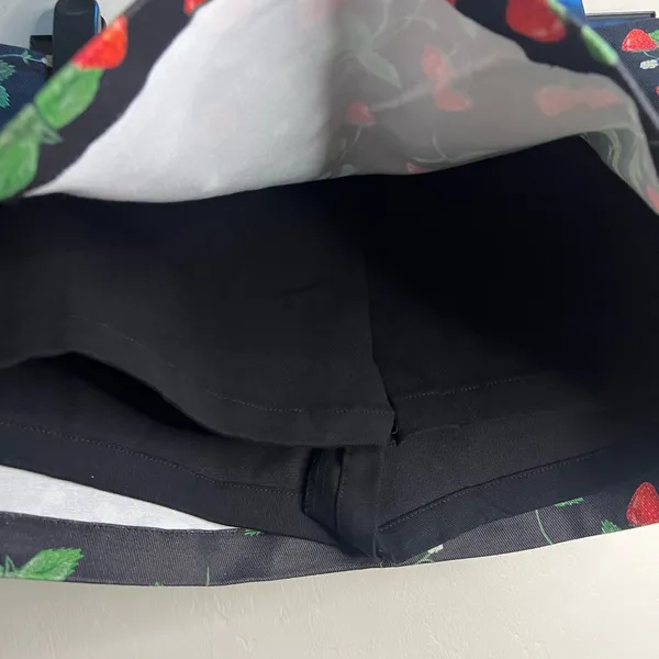 Stylish Black Mini Skirt with Strawberry‎ Design - Image 4