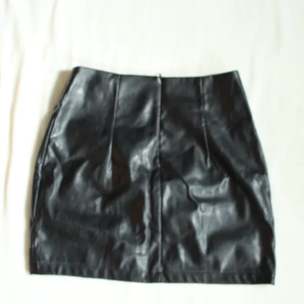 Black Leather Mini Skirt Size XS - Image 2