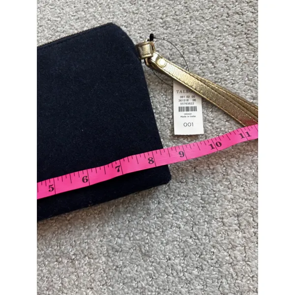 Talbots Wristlet One‎ Size Navy Christmas Tree Embroidered Holiday Clutch NWT - Image 6