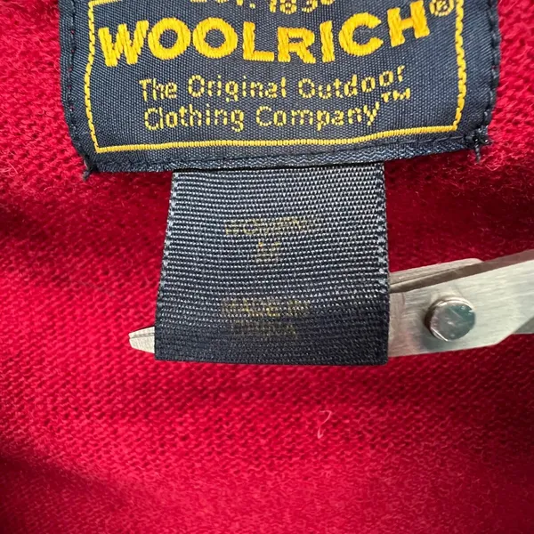 Woolrich Sweater Vest Womens Medium Red 100% Lambswool‎ Holiday Christmas Zip Up - Image 11