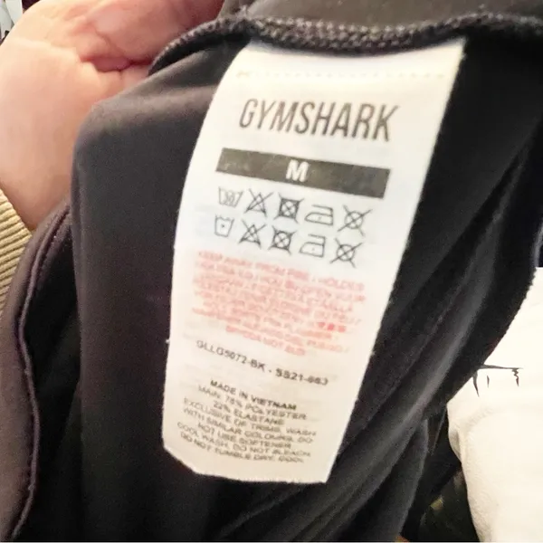 Gymshark Size Medium Black Spellout‎ Athletic Workout Leggings - Image 3