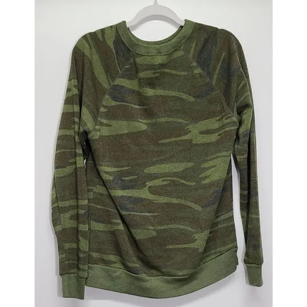 Alternative Sweater Womens Size‎ Medium Crew Neck Green Camouflage - Image 2