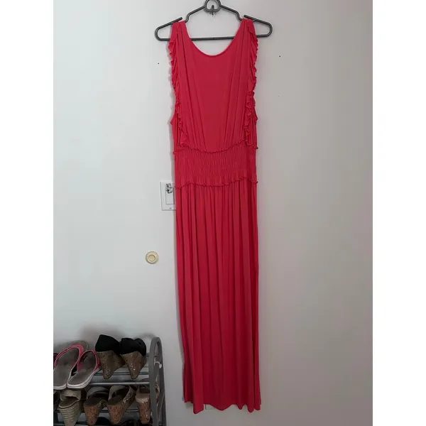 New Womens Time & Tru Maxi Dress Super Soft Rayon Spandex Stretch Pink size XXL - Image 6