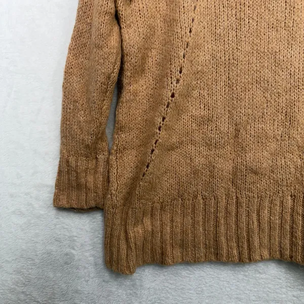 American Eagle XL Sweater Hoodie Camel Tan Jegging Fit V-Neck Knit Pullover - Image 4