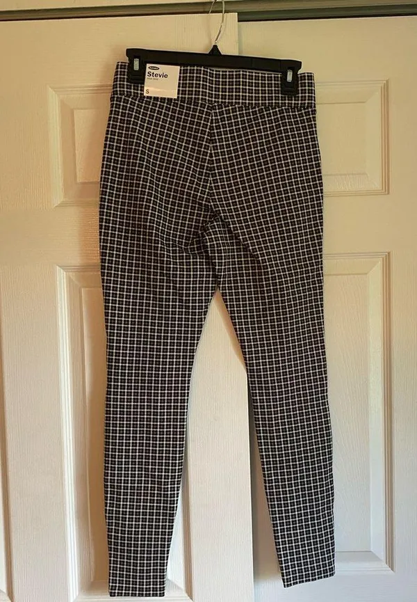 NWT Old Navy Small Stevie high rise pixie houndstooth pull on pants stretchy - Image 5