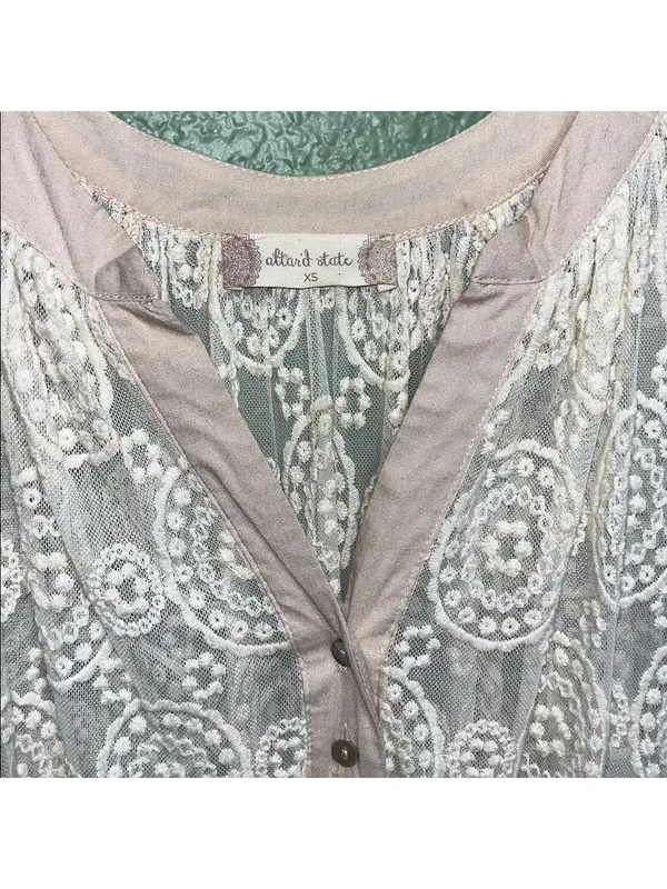 Sheer Floral Lace Dress Cottagecore Farmhouse Beach Vacation Boho Cruise - Image 4