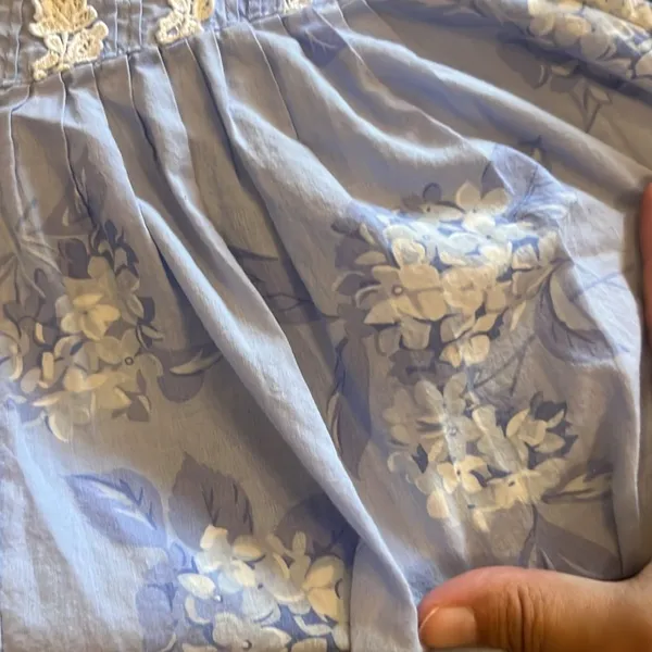 Eileen West Blue Hydrangea Woven Cotton‎ Nightgown S - Image 13