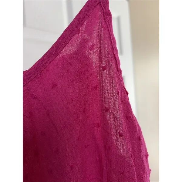 Panhandle Swiss Dot Camisole Womens Size M Hot Pink Cami Tank Top Sleeveless - Image 4