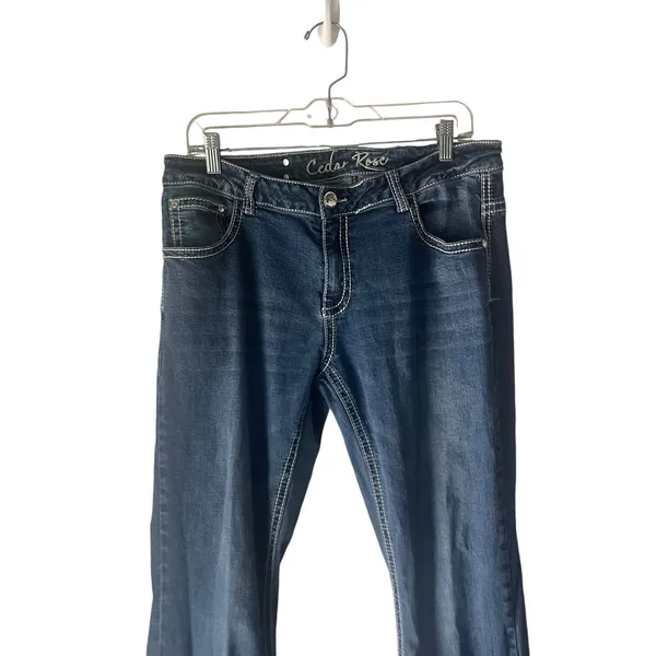 Ceder Rose‎ Women Size 33 X 34 Wing Hustler Y2k Straight Leg Mid Rise Jeans - Image 3