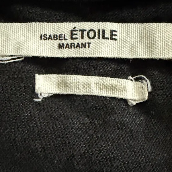 Isabel Marant Etoile Kiefferf Black Linen Long Sleeve Logo Tee TS0766-21A060E - Image 4