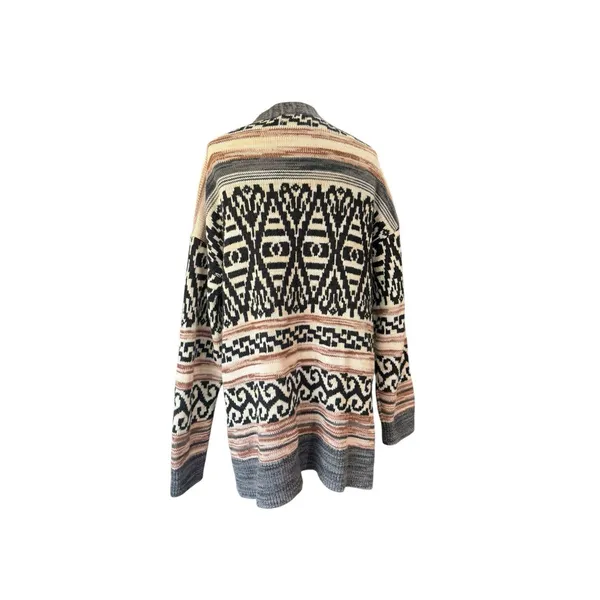 Lucky Brand Women's Southwest Aztec Cardigan Sweater Size Large Oversized boho - Image 6
