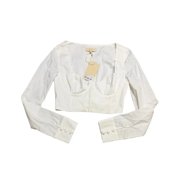 ✨Meshki Zahara Corset Shirt White‎ Long Sleeve Crop Top NWT XS✨ - Image 2
