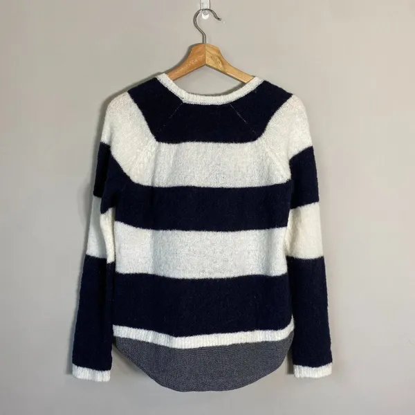 Anthropologie Sita Murt Long Sleeve Striped Wool Sweater Women Small Black White - Image 3