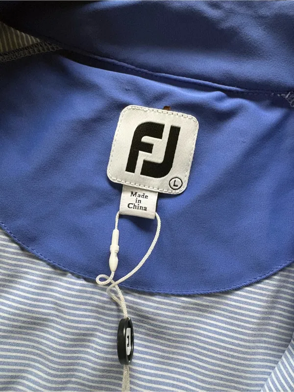 Footjoy Lightweight Periwinkle Striped Full Zip Jacket Womens Size L Golf NWT - Image 6