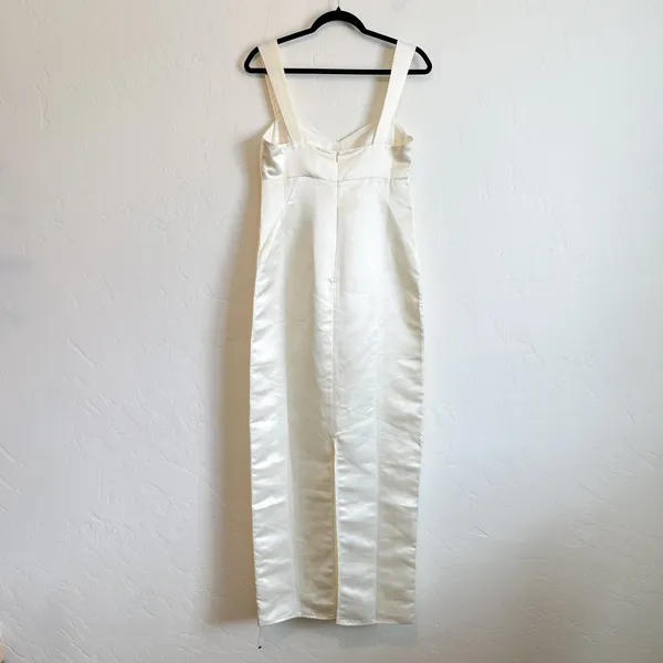 Reformation | NWT Willy Satin Sweetheart Maxi Dress in Ivory White Size 4 - Image 6