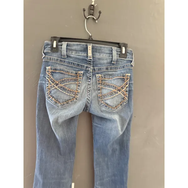 Ariat REAL Denim Womens 25R Bootcut Jeans Medium Wash Contrast Stitch Western - Image 4