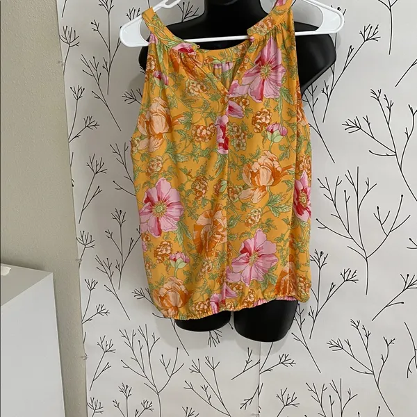 Rose & Olive Floral Yellow and Pink Blouse - Image 2