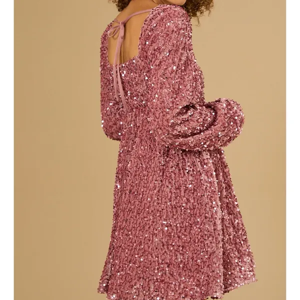 NEW Altar’d State Pink Sequin Holiday Dress Plus Size Medium NWT - Image 3