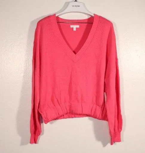Abound NWT V Neck Sweater in Pink Magenta - Image 4