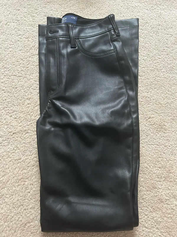 Hollister High-Rise Leather Flare Vegan Pants - Image 2