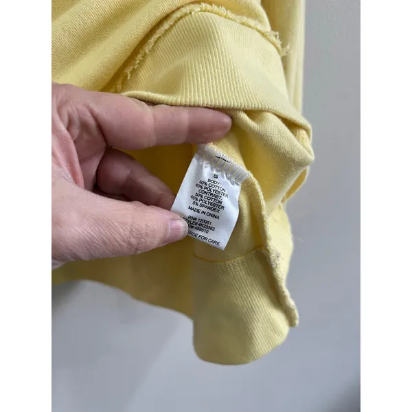 Pink Rose Yellow V Neck Sweater S Soft Relaxed Cozy‎ Lived In Casual Chic - Image 5