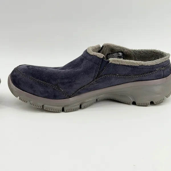 Skechers Relaxed Fit Navy Blue Faux Fur Lined Mules SN 49532 Womens 8.5 - Image 7