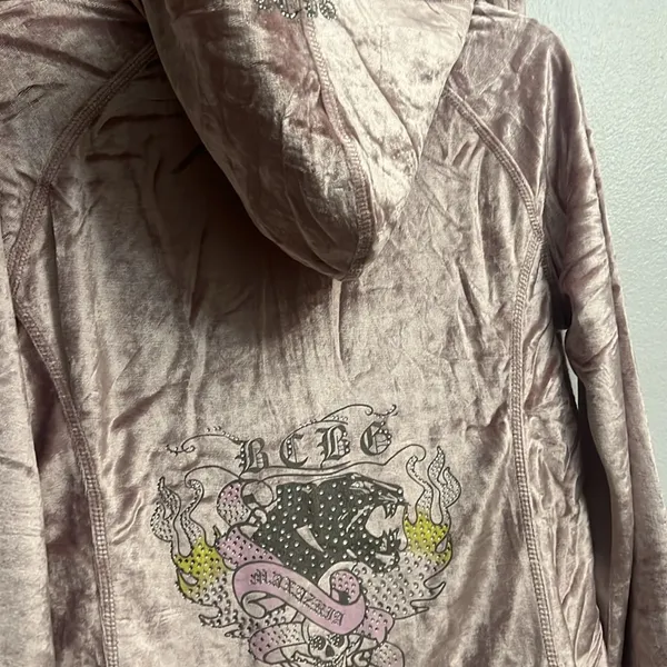 BCBGMAXAZRIA Pink Misted Grape Velour Tracksuit XL - Image 8