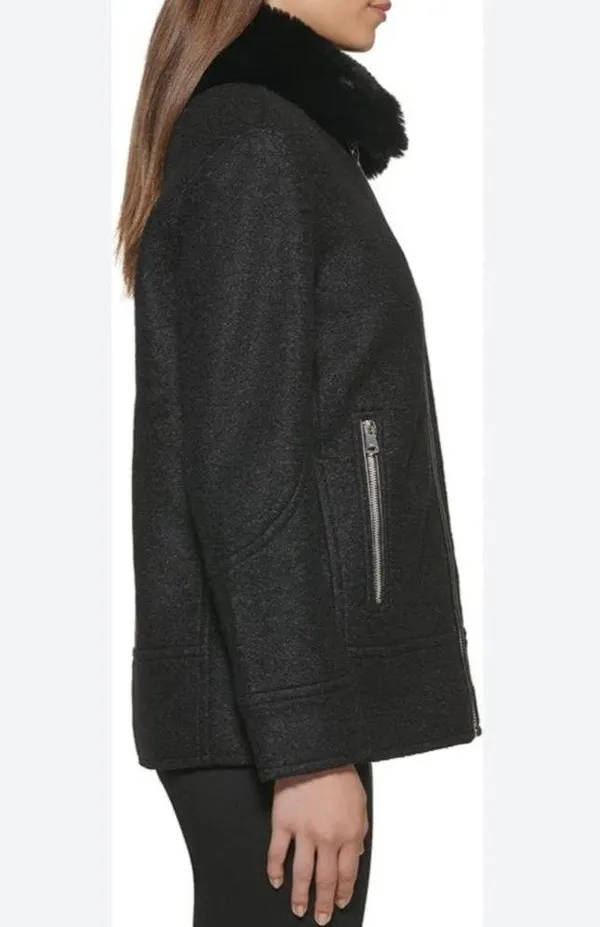 Kenneth Cole Womens Faux Fur Collar Jacket 2XL NWT - Image 2