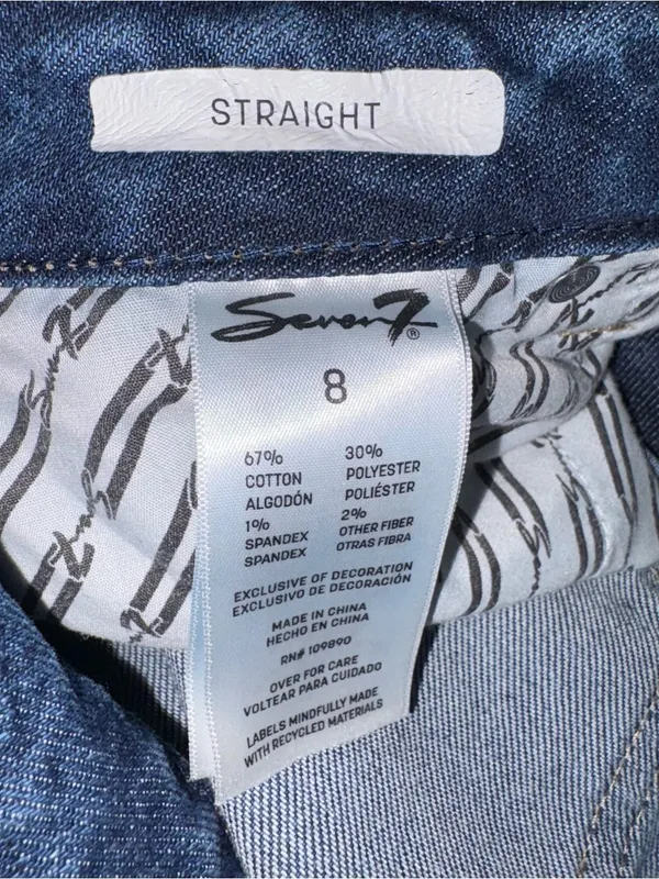 Seven7 Premium Brand Jeans Womens Sz 8 Straight Leg‎ Medium Wash Blue Denim - Image 6