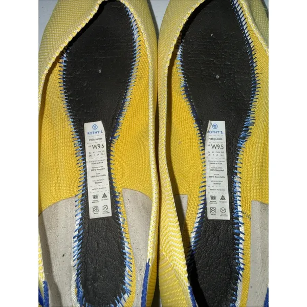 Rothys Womens Marigold Yellow Flat Slip on Shoes The Point 9.5 - Image 4