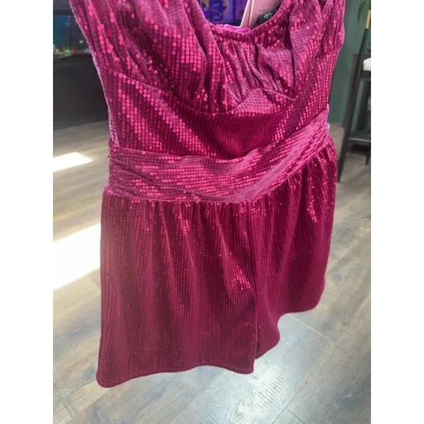 PrettyLittleThing Pretty Little Thing Sequence Romper in Pink - Image 2