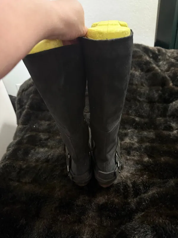 Sorel Slimboot Tall Riding Boots Womens 8.5 Waterproof Black Suede Leather - Image 3
