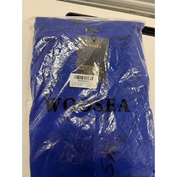 WOOSEA Royal Blue High Neck Ruffle Split Bodycon Mermaid Evening Dress size S - Image 5