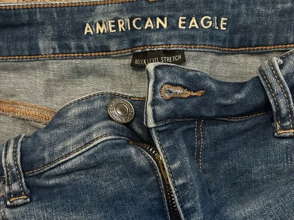 American Eagle Outfitters Distressed Blue Denim Jean Shorts - Image 2