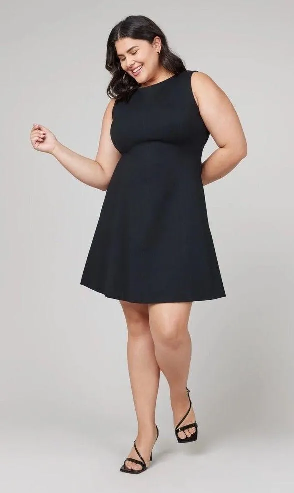 Womens Size XS Spanx Fit & Flare Dress Black EUC - Image 2