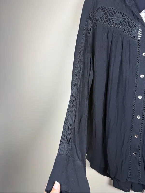 Free People Katie Bird Buttondown Boho Top - Image 8