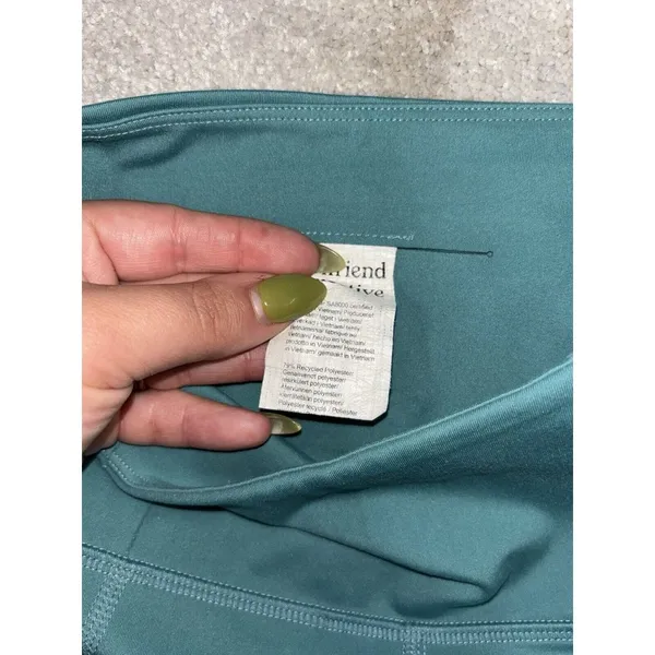 Girlfriend Collective XS cropped‎ Leggings TEAL EUC - Image 3