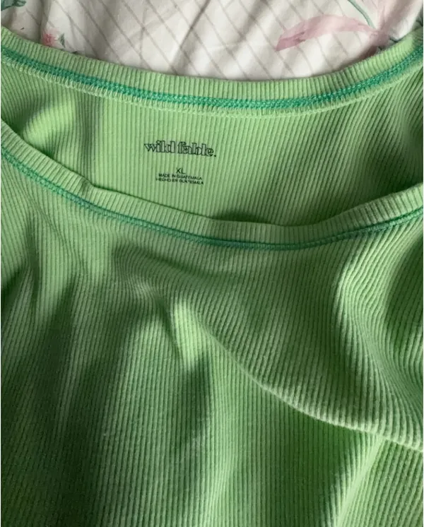 Wild Fable Tank Top Crop Ribbed Green - Image 2