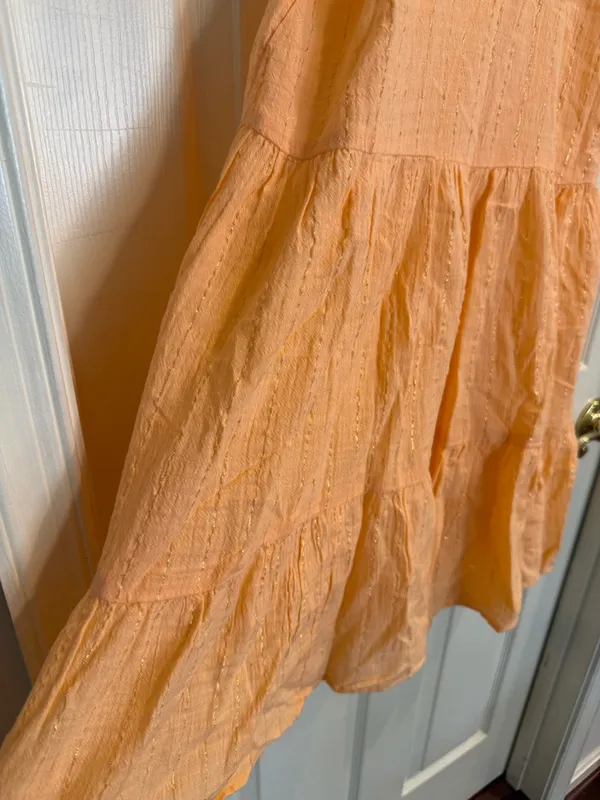 aerie Peach Textured Tiered Mini Sundress - Image 7