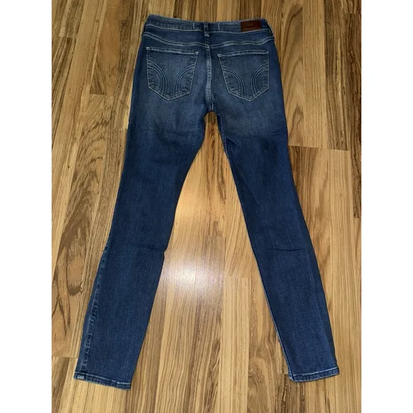 Hollister High-Rise Super Skinny Jeans Womens 9R W29 L28 Blue Stretch Distressed - Image 4